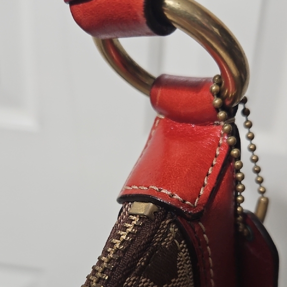 Coach EUC Y2K Half Moon Brown and Red Signature Shoulder Bag - Picture 16 of 16